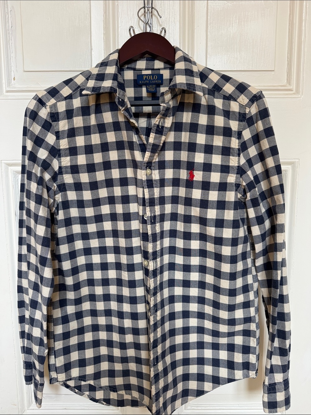 Polo by Ralph Lauren Navy and White Check Button-Down Shirt